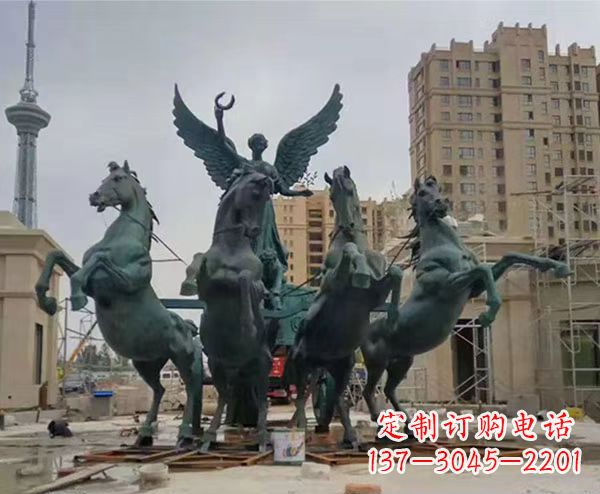 泰州中领雕塑:阿波罗战车铜雕精美华丽