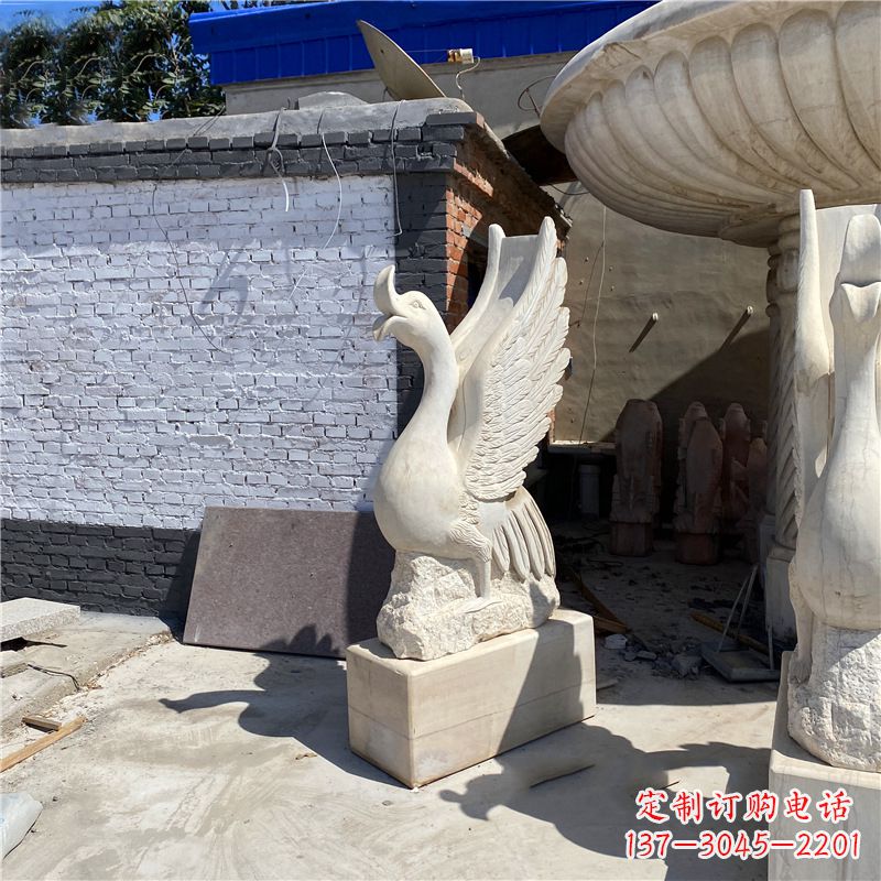 泰州广场天鹅喷泉喷水动物景观摆件石雕