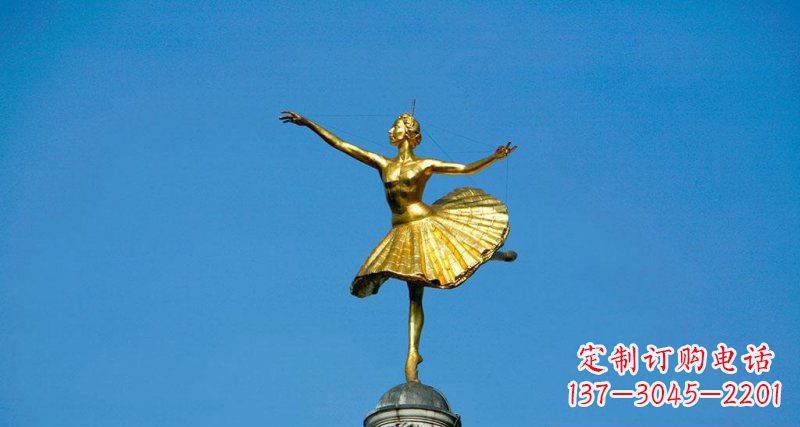 泰州精美手工跳芭蕾舞的西方女人铜雕