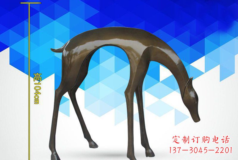 泰州铜镜面鹿雕塑,高端雕塑定制