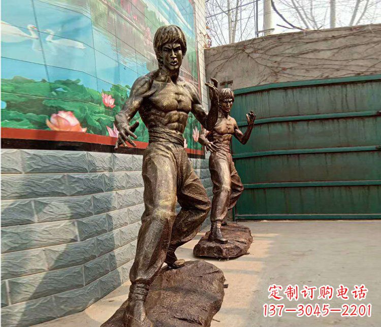 泰州专业定制李小龙铜雕小品