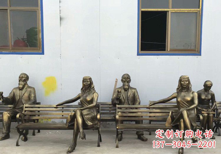 泰州广场铜雕美女休息人物雕塑