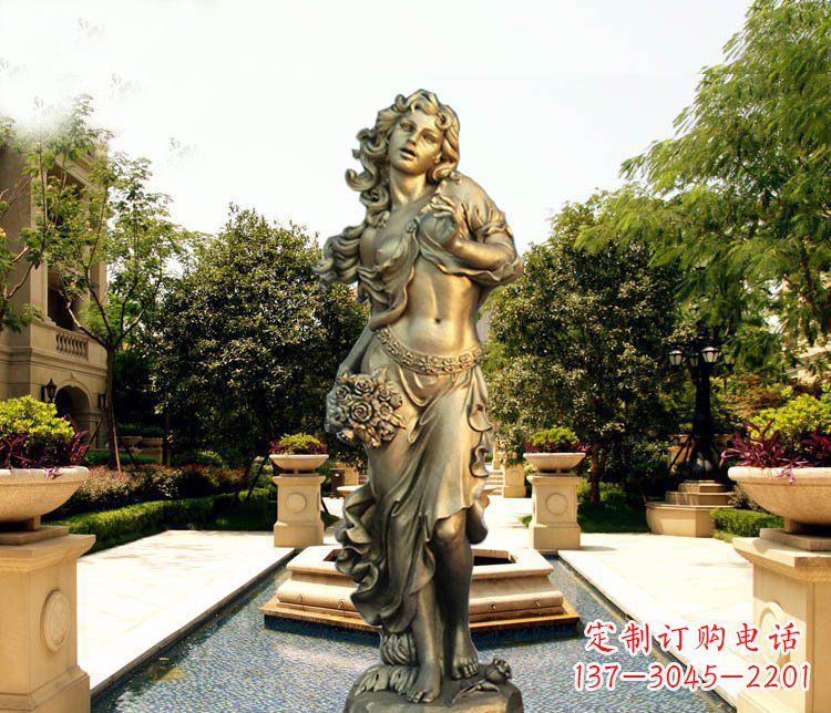 泰州华丽蓬勃的铜雕女神像