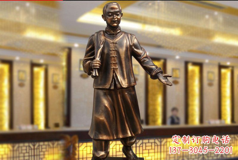 泰州精致传统,店小二人物雕塑