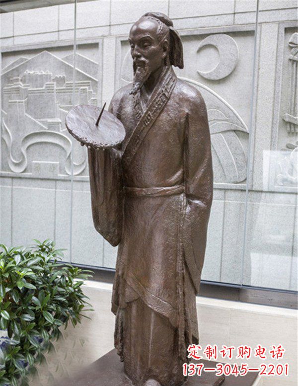 泰州广场铜雕时间日晷人物雕塑