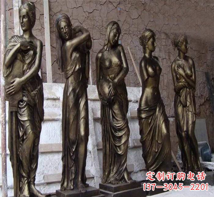 泰州浪漫美女装饰铜雕四方