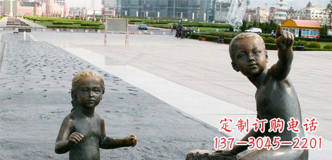 泰州为您的广场增添童真热情,小孩雕塑定制