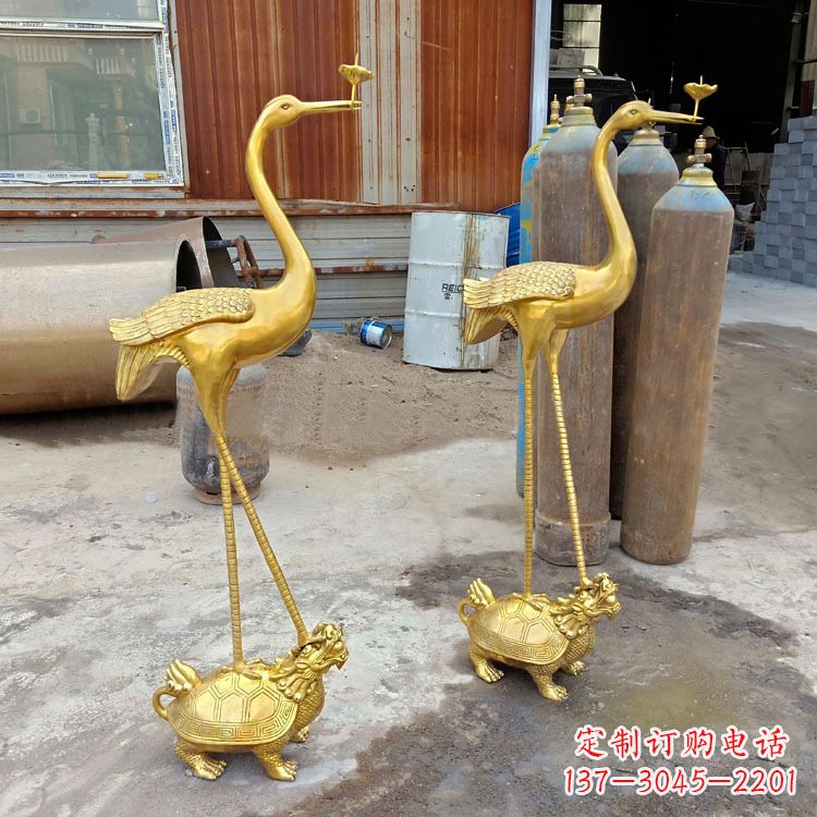 泰州精美的仙鹤铜雕,延年受益