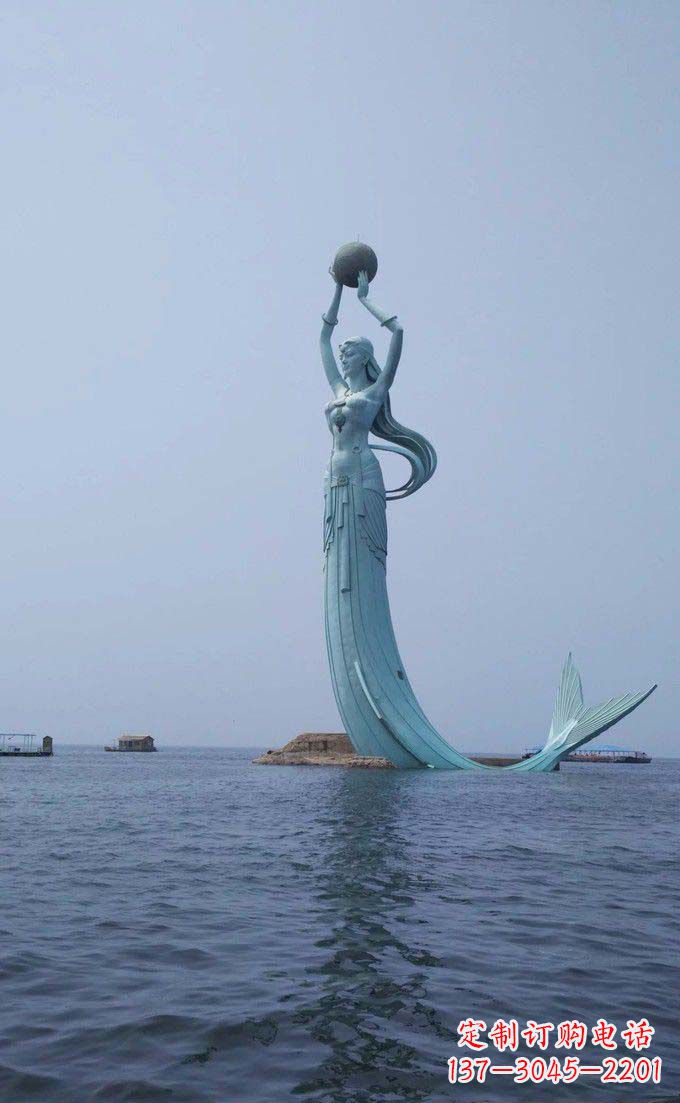 泰州海边不锈钢大型美人鱼景观雕塑