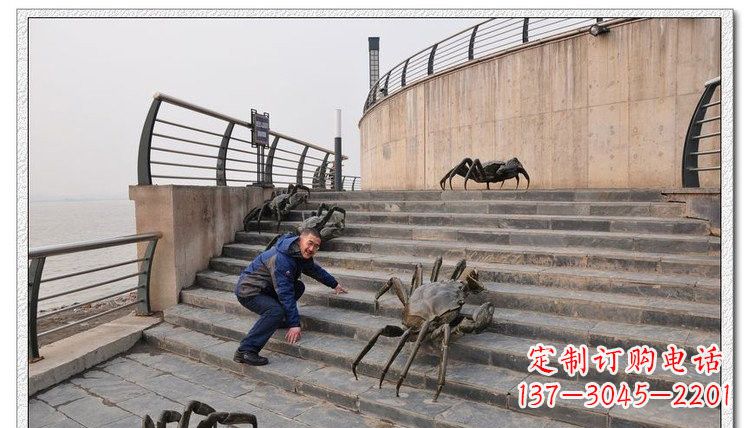 泰州海边铜螃蟹雕塑是由中领雕塑定制生产的一款…
