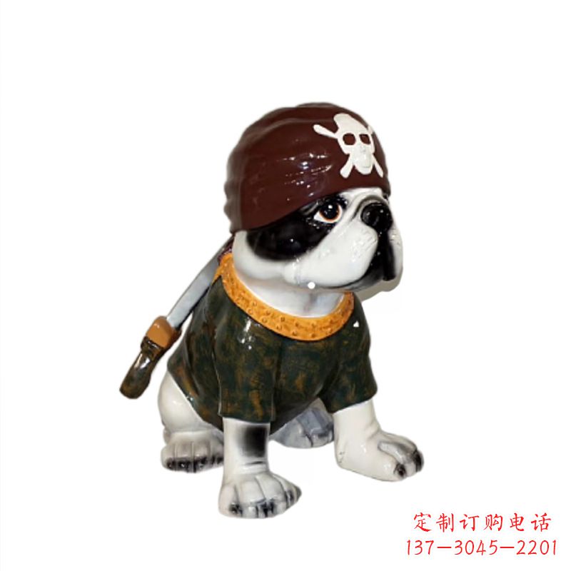 泰州海盗斗牛犬雕塑,精美外观,彰显激情