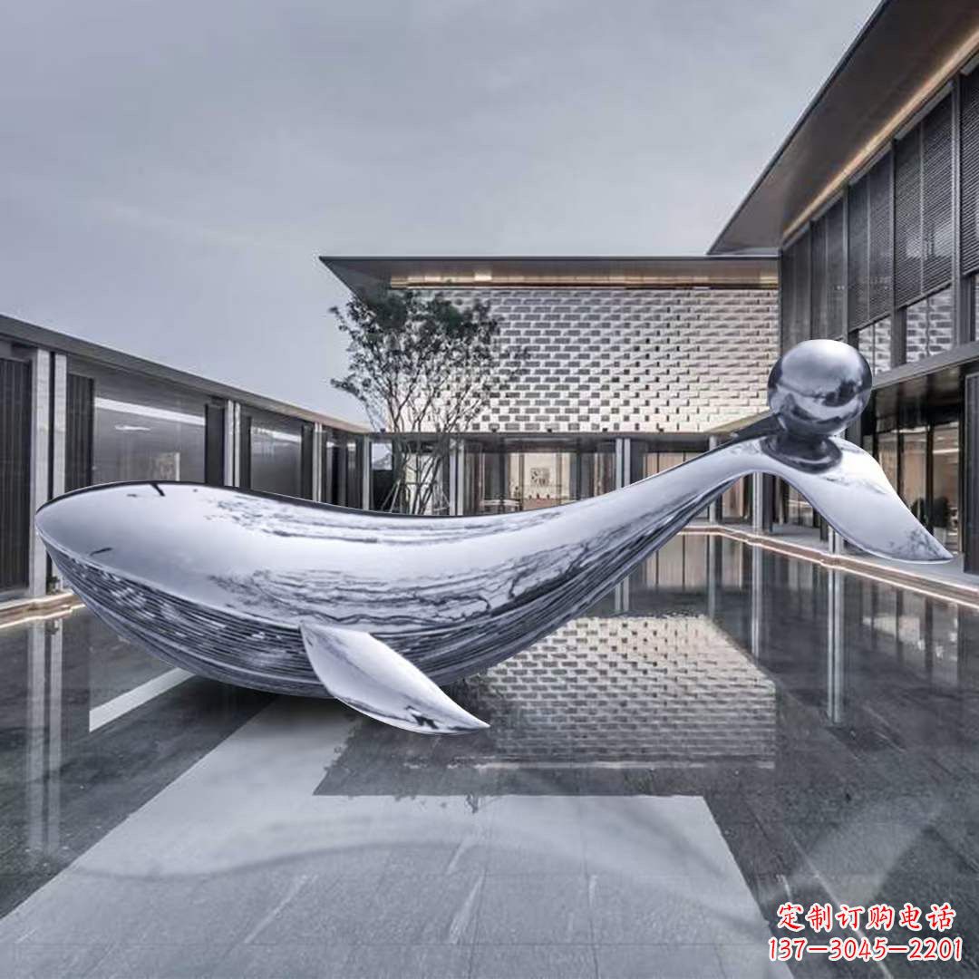 泰州海豚不锈钢镜面雕塑,公园园林大型动物景观