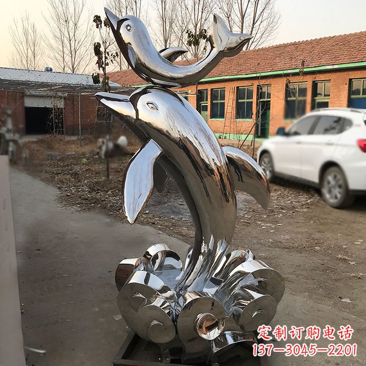 泰州海豚不锈钢雕塑,带来动人惊喜