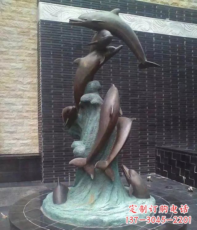 泰州海豚铜雕
