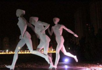 泰州优雅靓丽的女性不锈钢跑步雕塑