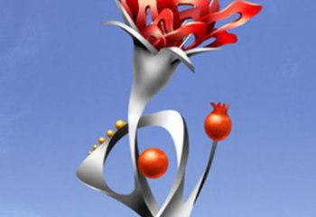 泰州精美不锈钢石榴花雕塑，震撼了审美的眼睛