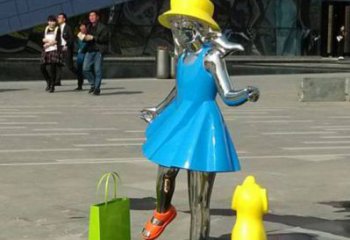 泰州中领雕塑：极致的不锈钢小女孩雕塑