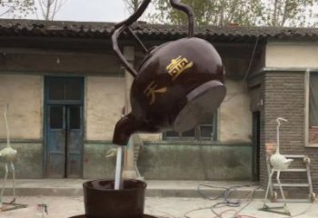 泰州茶壶精美铜雕，为您打造经典景观雕塑