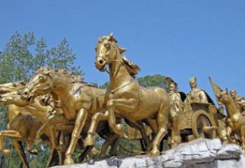 泰州中领雕塑：精美古典马车铜雕