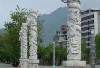 泰州定制精美的盘龙柱石雕