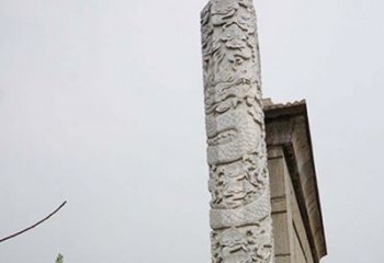 泰州精美艺术品，象征霸气，盘龙柱石雕