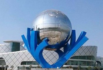 泰州中领雕塑打造把地球握在手中精致不锈钢抽象雕塑