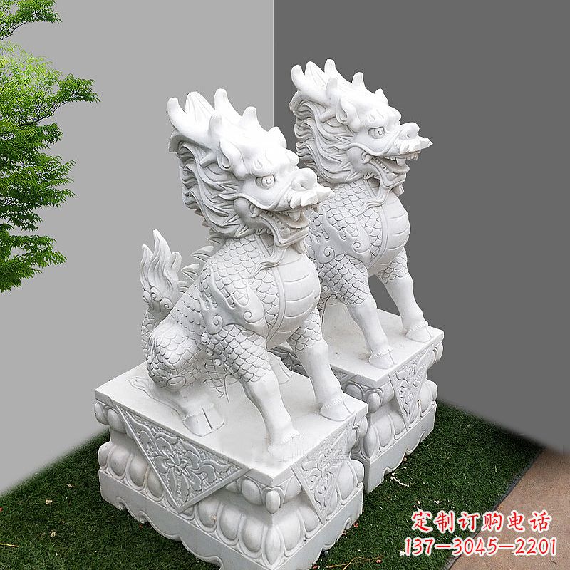 泰州汉白玉大门石麒麟