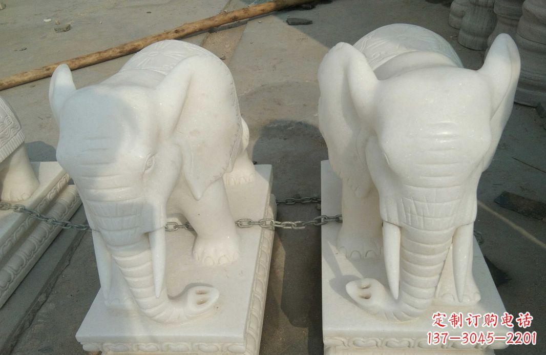 泰州汉白玉大象雕塑是中领雕塑定制厂家的精品作…