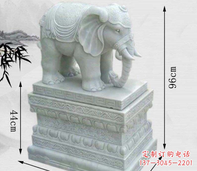 泰州令人惊叹的汉白玉大象门口雕塑