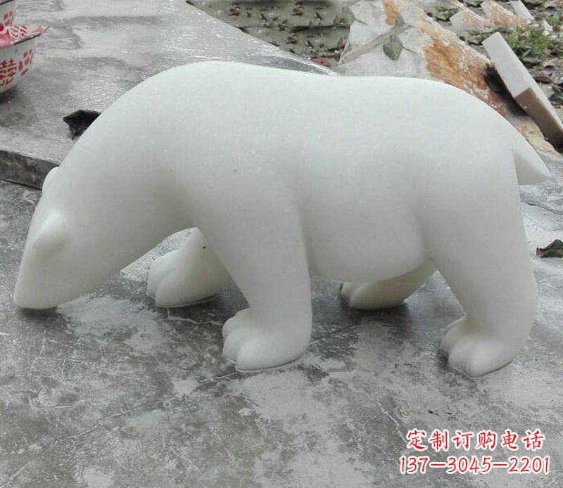 泰州汉白玉动物雕塑·北极熊