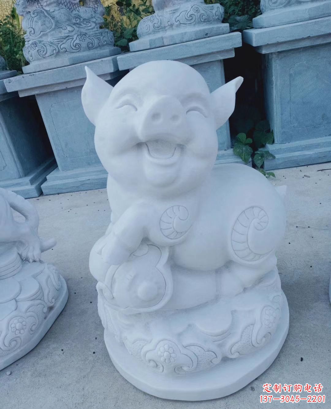 泰州领雕塑--汉白玉公园动物十二生肖石雕