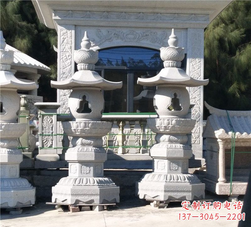 泰州汉白玉公园灯笼雕塑