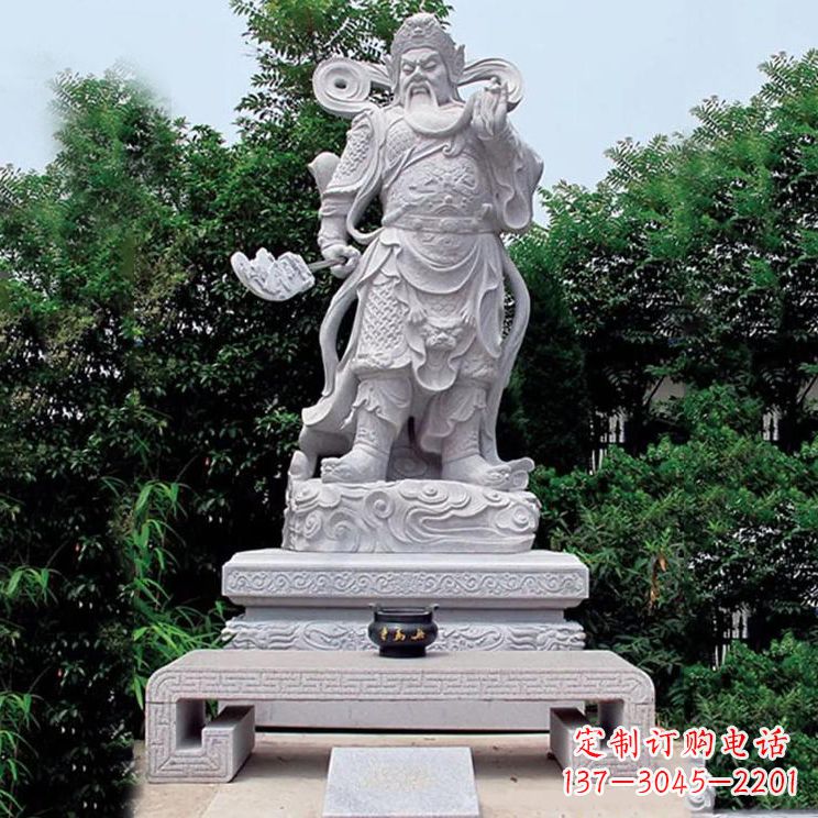 泰州汉白玉关公神像