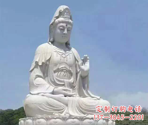 泰州精致汉白玉观音雕塑