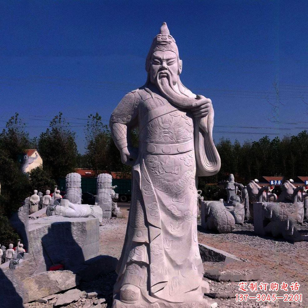 泰州中领雕塑-精致关羽石雕塑