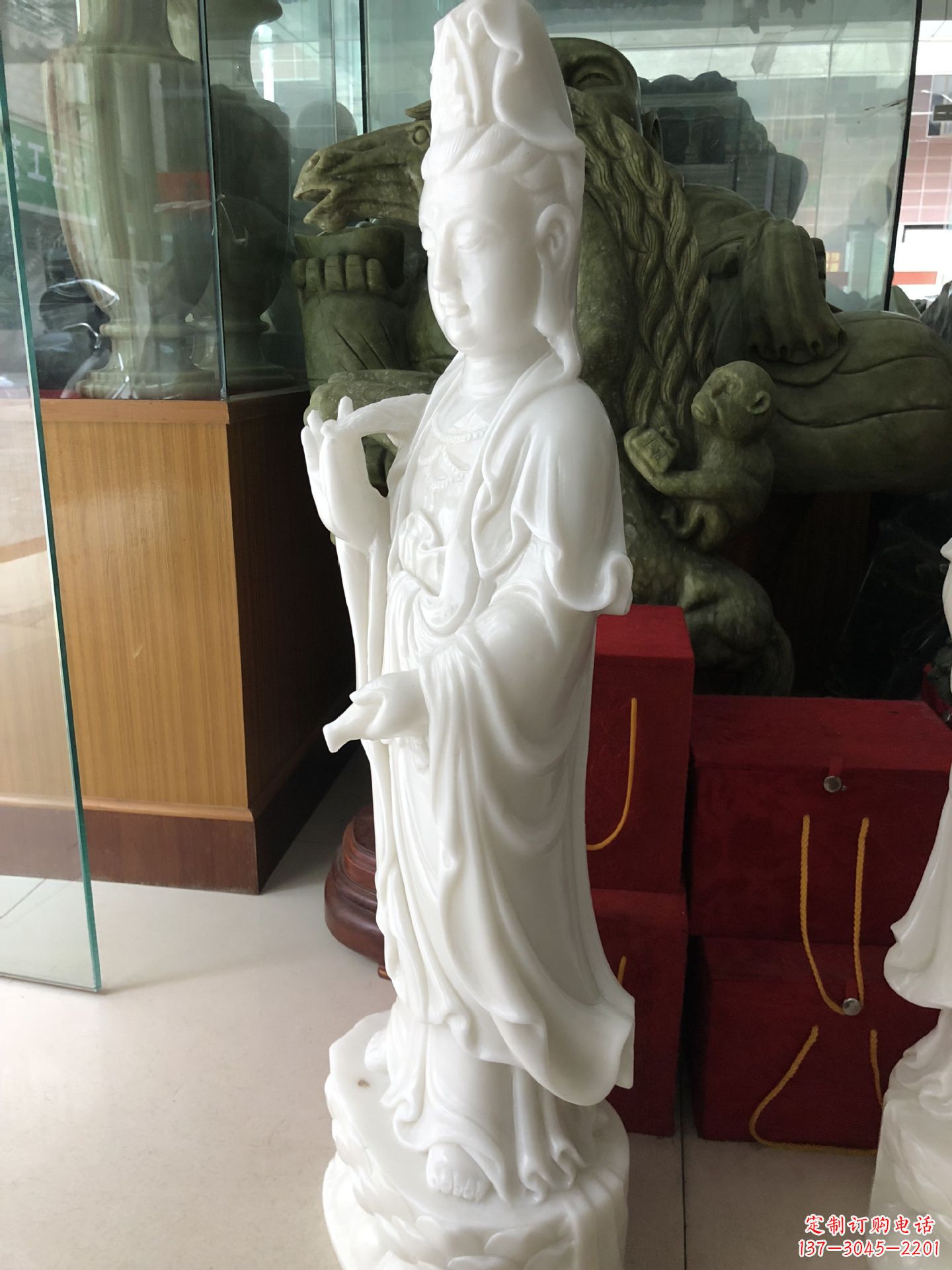 泰州精美汉白玉观音菩萨雕塑