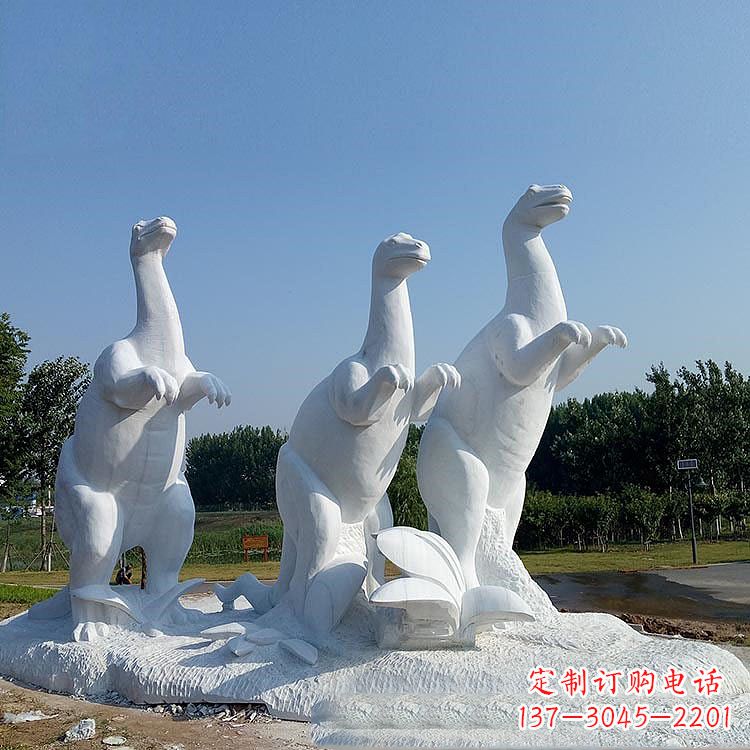 泰州百年恐龙,白玉雕塑景观邀您共赏