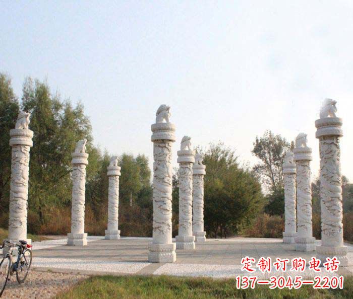 泰州高级汉白玉龙柱广场文化柱石雕