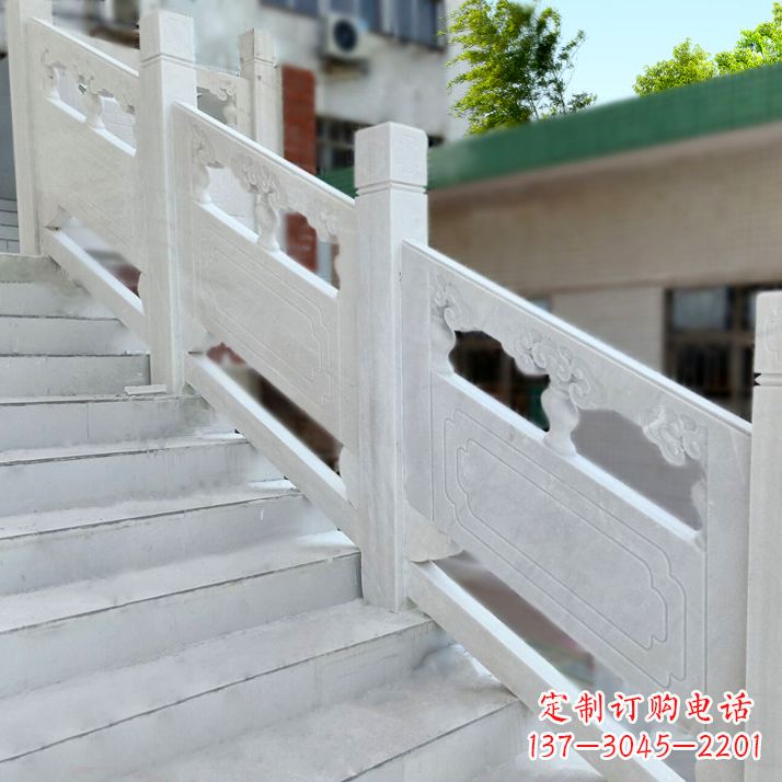 泰州高雅精致的汉白玉楼梯石雕栏杆