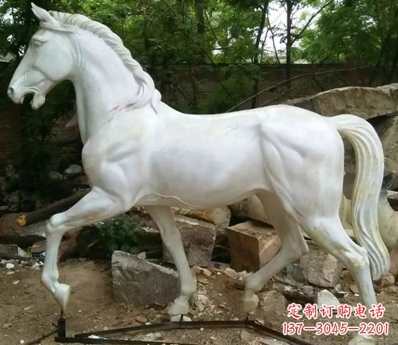 泰州汉白玉马动物石雕