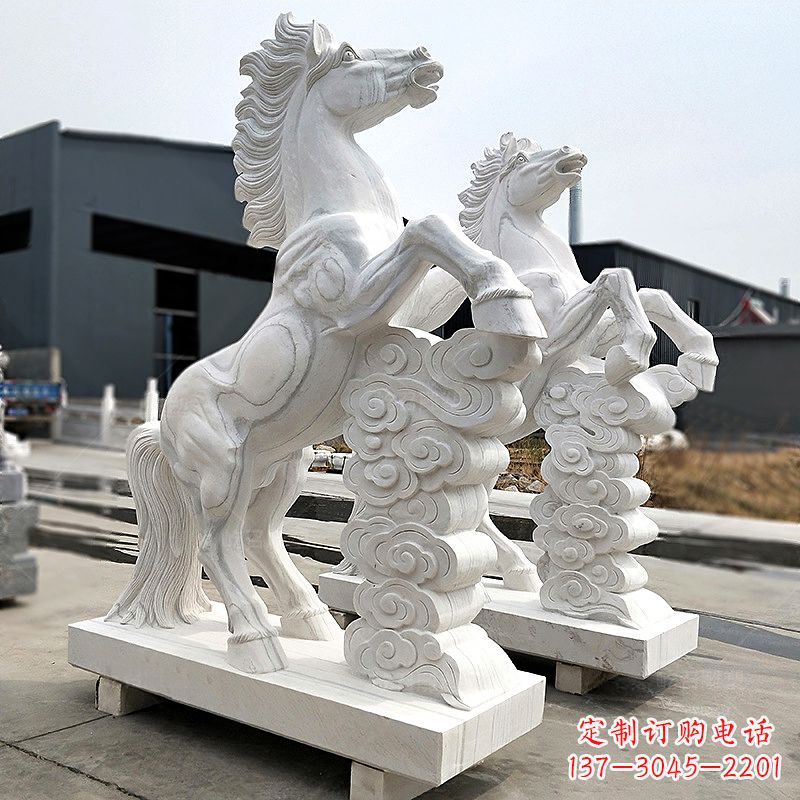 泰州精美马踏祥云石雕,栩栩如生