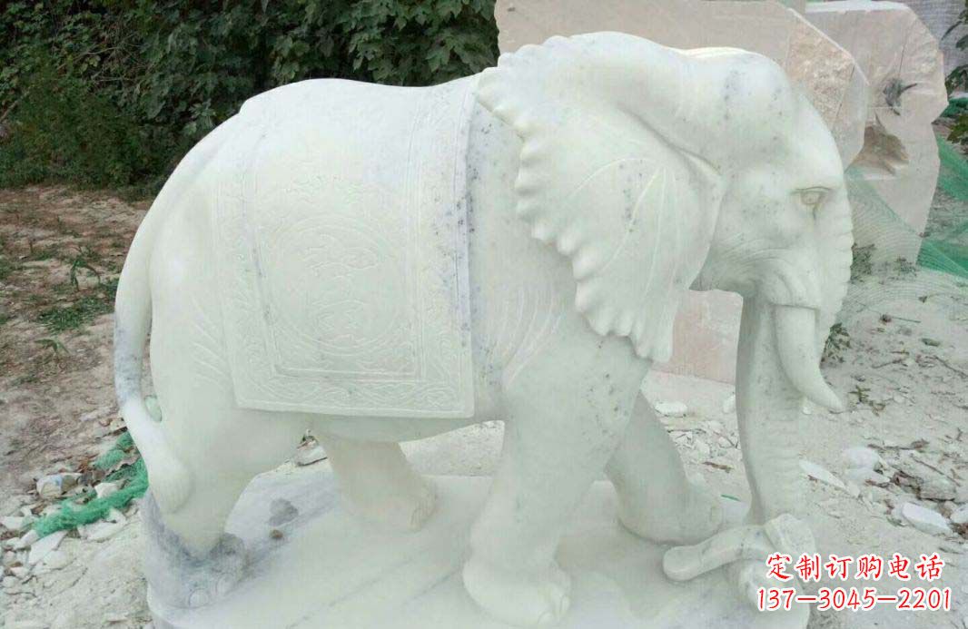 泰州汉白玉门口镇宅大象石雕