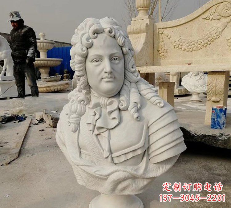 泰州汉白玉牛顿头像雕塑,尊享经典