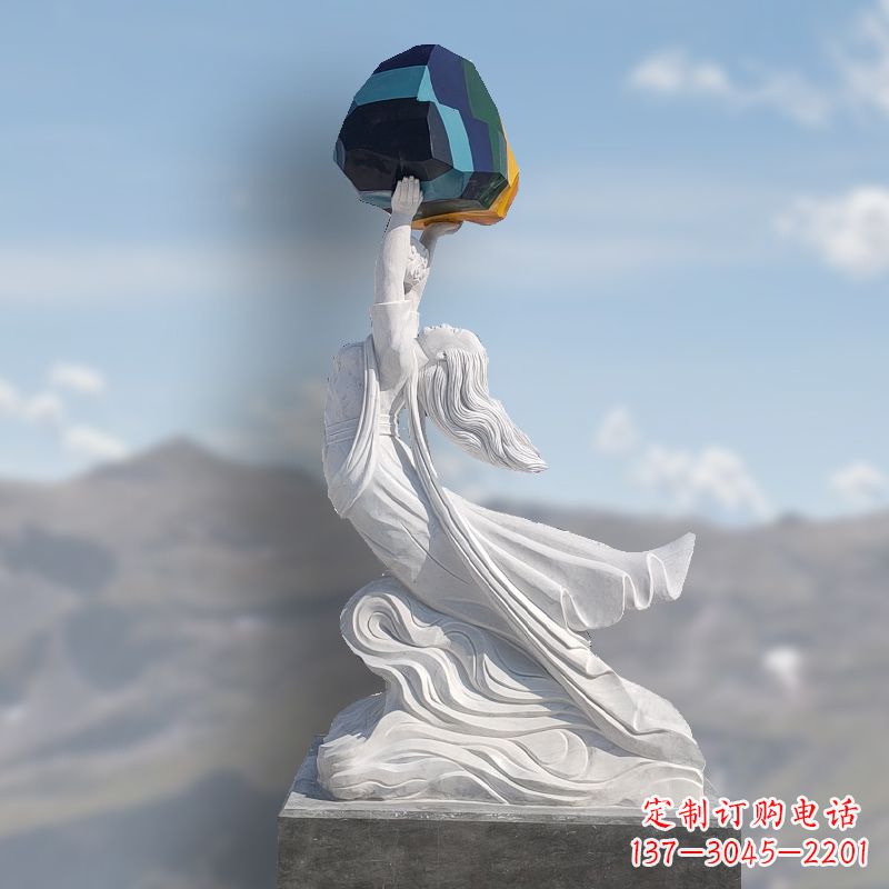 泰州领雕塑精美雕刻的女娲补天石雕塑