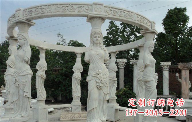 泰州汉白玉欧式凉亭雕塑，尽享悠然凉意