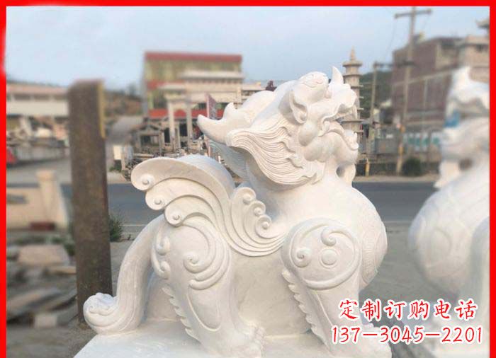 泰州汉白玉貔貅门口招财石雕