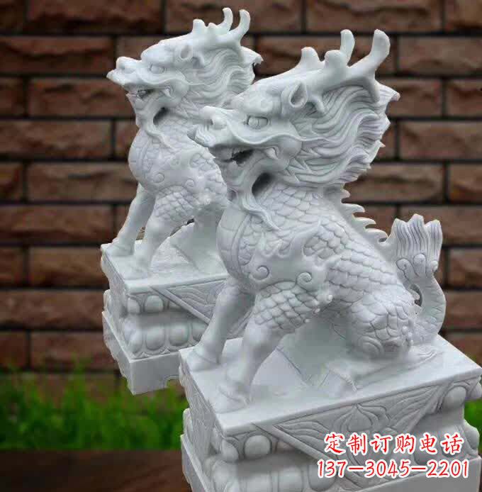 泰州汉白玉麒麟雕塑1