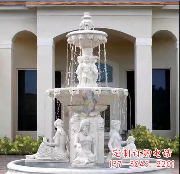 泰州汉白玉人物喷泉雕塑
