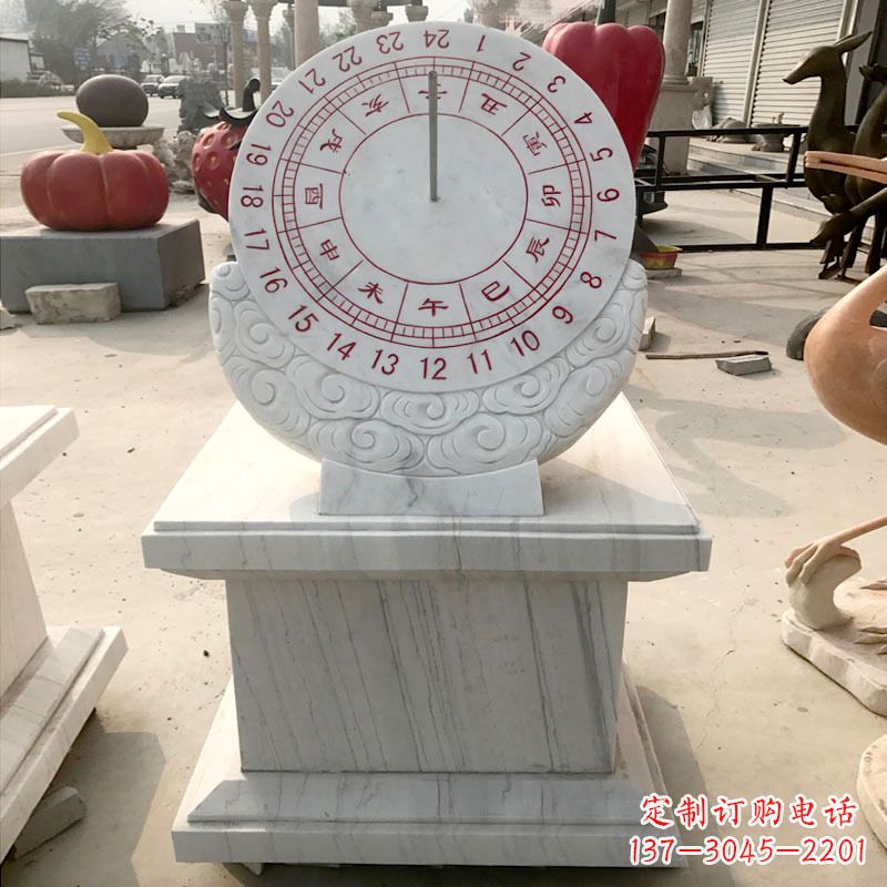 泰州精美汉白玉日晷石雕,给您带来精致的收藏价值