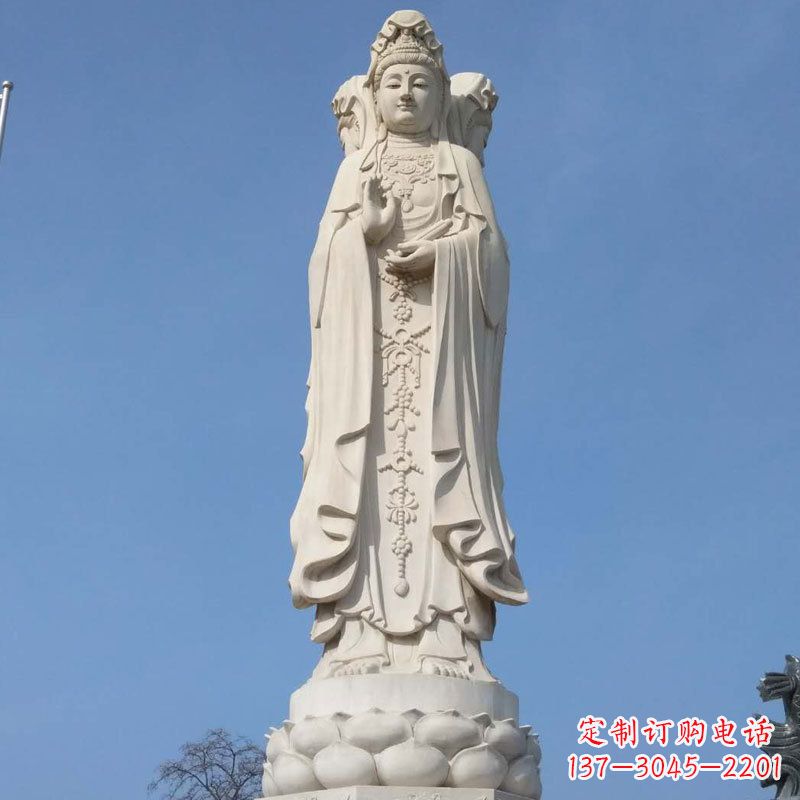 泰州中领雕塑|汉白玉观音石雕佛像